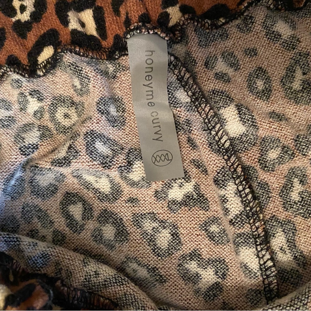 Honeyme curvy cheetah print lounge pants pajama pants plus size 3XL - Picture 7 of 11